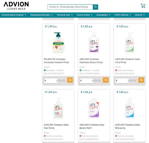 E-commerce voorbeeld Advion